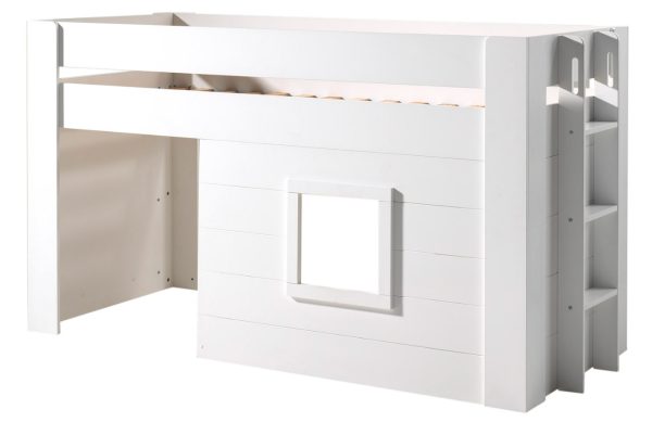 Bílá lakovaná patrová postel Vipack Noah 90 x 200 cm  - Výška120