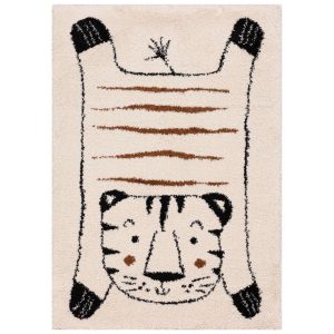 Yellow Tipi Béžový dětský koberec Tiger 160 x 230 cm  - Šířka160 cm- Délka 230 cm