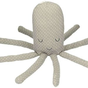 Yellow Tipi Šedá vlněná hračka chobotnice Octopus 45 cm  - Výška45 cm- Šířka 12 cm