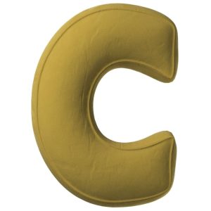 Yellow Tipi Olivově zelený sametový polštář písmeno C 40 cm  - Výška40 cm- Šířka 30 cm