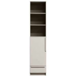 Hoorns Bílá dřevěná šatní skříň Pamela 215 x 48 cm  - Výška215 cm- Šířka 48 cm