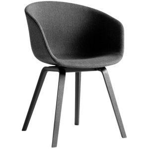 Antracitová čalouněná židle HAY AAC 23 s dubovou podnoží  - Výška79 cm- Šířka 59 cm