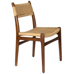 Hnědá dřevěná jídelní židle DUTCHBONE CECILE  - Výška81