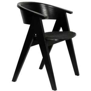 Černá dřevěná jídelní židle ZUIVER NDSM  - Výška79 cm- Šířka 54 cm