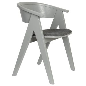 Šedá dřevěná jídelní židle ZUIVER NDSM  - Výška79 cm- Šířka 54 cm