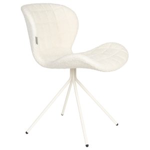 Bílá čalouněná jídelní židle ZUIVER OMG SOFT  - Výška79 cm- Šířka 51 cm