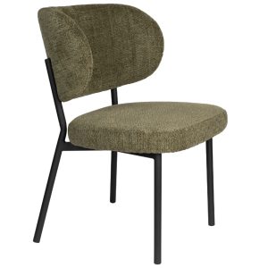 White Label Zelená čalouněná jídelní židle WLL SANNE  - Výška64 cm- Šířka 56 cm