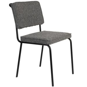 Černá čalouněná jídelní židle ZUIVER BUDDY  - Výška85 cm- Šířka 45