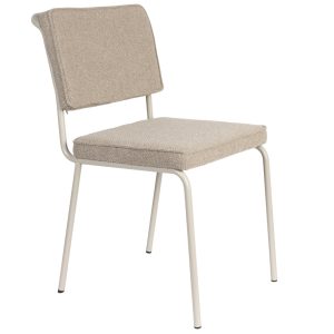 Béžová čalouněná jídelní židle ZUIVER BUDDY  - Výška85 cm- Šířka 45