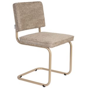 Béžová čalouněná jídelní židle ZUIVER RIDGE SOFT  - Výška85 cm- Šířka 48 cm