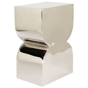 Stříbrná kovová stolička ZUIVER CONES 45 cm  - Výška45 cm- Šířka 30 cm