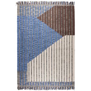 Modrý bavlněný koberec DUTCHBONE HAMPTON 160 x 230 cm  - Šířka160 cm- Délka 230 cm