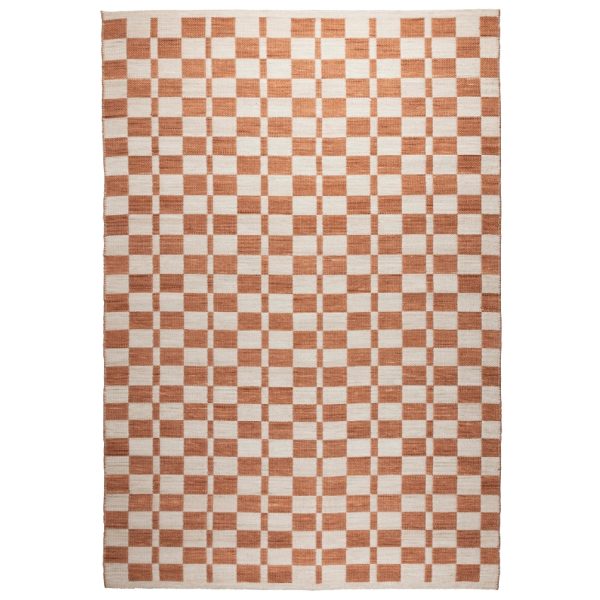 Oranžovo-béžový koberec ZUIVER CHECKER 160 x 230 cm  - Šířka160 cm- Délka 230 cm