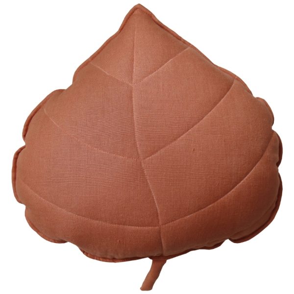 Moi Mili Oranžový polštář ve tvaru listu Leaf 39 cm  - Výška37 cm- Šířka 39 cm