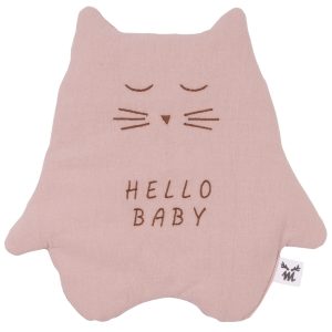 Malomi Kids Růžový bavlněný muchláček Hello Baby 30 cm  - Výška30 cm- Šířka 20 cm