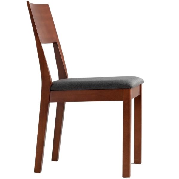 Nordic Design Hnědá dřevěná jídelní židle Forman s šedým látkovým sedákem  - Šířka58 cm- Výška 89 cm