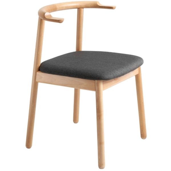 Nordic Design Dřevěná jídelní židle Kube s šedým látkovým sedákem  - Výška72 cm- Šířka 47 cm