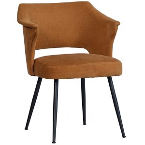 Hoorns Karamelově hnědá čalouněná jídelní židle Siti  - Výška78 cm- Šířka 62 cm