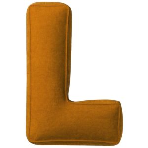 Yellow Tipi Cihlově oranžový sametový polštář písmeno L 40 cm  - Výška40 cm- Šířka 35 cm