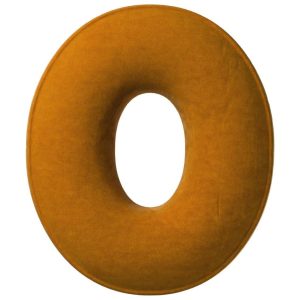 Yellow Tipi Cihlově oranžový sametový polštář písmeno O 40 cm  - Výška40 cm- Šířka 30 cm
