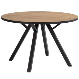 Ořechový jídelní stůl Marckeric Beni 120 cm  - Výška77 cm- Průměr 120 cm