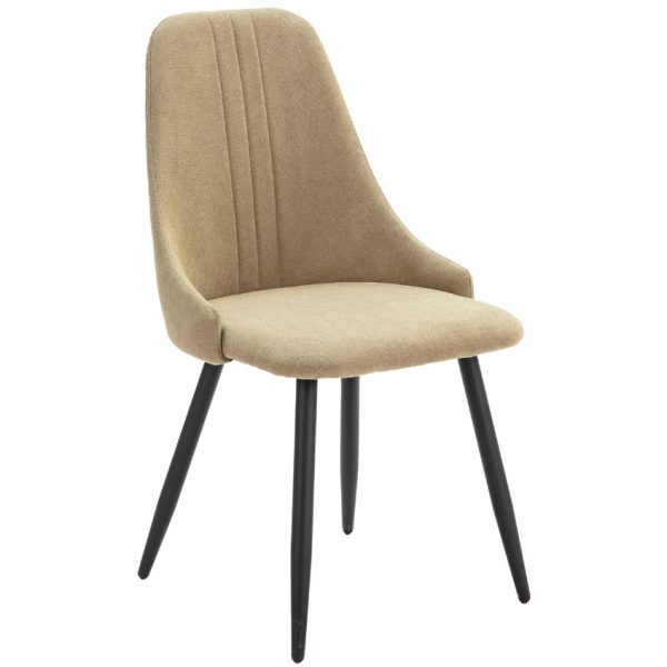Béžová čalouněná jídelní židle Marckeric Mani  - Výška91 cm- Šířka 50 cm