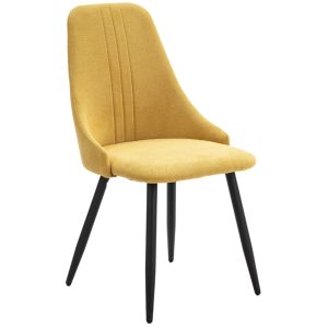 Žlutá čalouněná jídelní židle Marckeric Mani  - Výška91 cm- Šířka 50 cm