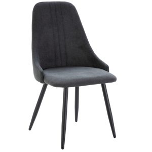 Tmavě šedá čalouněná jídelní židle Marckeric Mani  - Výška91 cm- Šířka 50 cm