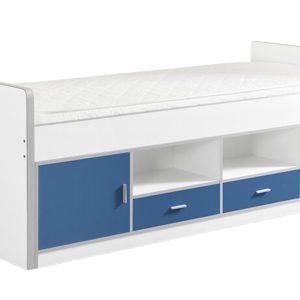 Modrá postel se zásuvkami Vipack Bonny 90 x 200 cm  - Výška78