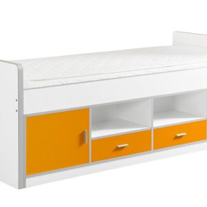 Oranžová postel se zásuvkami Vipack Bonny 90 x 200 cm  - Výška78