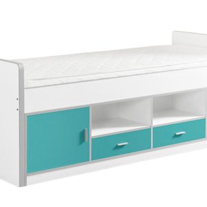 Tyrkysově modrá postel se zásuvkami Vipack Bonny 90 x 200 cm  - Výška78