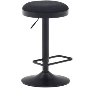 Černá čalouněná barová židle Kave Home Zaib 58-80 cm  - Výška58 cm- Průměr 38