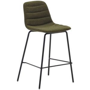 Tmavě zelená čalouněná barová židle Kave Home Zunilda 65 cm  - Výška92