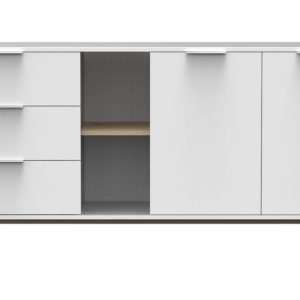 Bílá lakovaná komoda Marckeric Campus 165 x 40 cm  - Výška80 cm- Šířka 165 cm