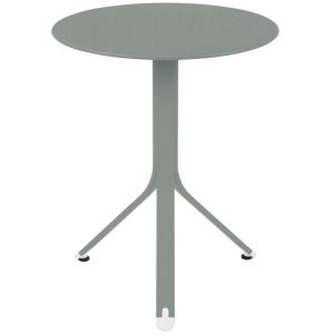 Popelově šedý kovový stůl Fermob Rest'O Ø 60 cm  - Výška74 cm- Průměr 60 cm