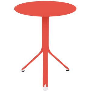 Oranžový kovový stůl Fermob Rest'O Ø 60 cm  - Výška74 cm- Průměr 60 cm