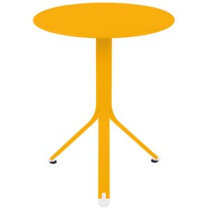 Žlutý kovový stůl Fermob Rest'O Ø 60 cm  - Výška74 cm- Průměr 60 cm