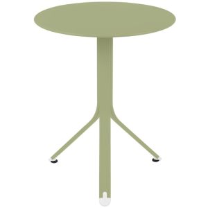Světle zelený kovový stůl Fermob Rest'O Ø 60 cm  - Výška74 cm- Průměr 60 cm