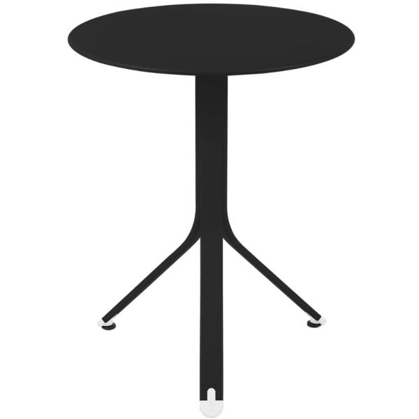 Černý kovový stůl Fermob Rest'O Ø 60 cm  - Výška74 cm- Průměr 60 cm