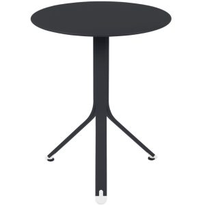 Antracitový kovový stůl Fermob Rest'O Ø 60 cm  - Výška74 cm- Průměr 60 cm