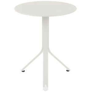 Světle šedý kovový stůl Fermob Rest'O Ø 60 cm  - Výška74 cm- Průměr 60 cm
