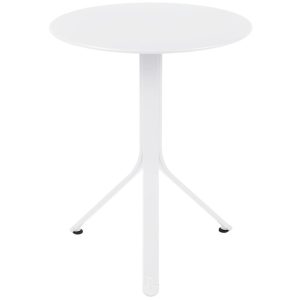 Bílý kovový stůl Fermob Rest'O Ø 60 cm  - Výška74 cm- Průměr 60 cm