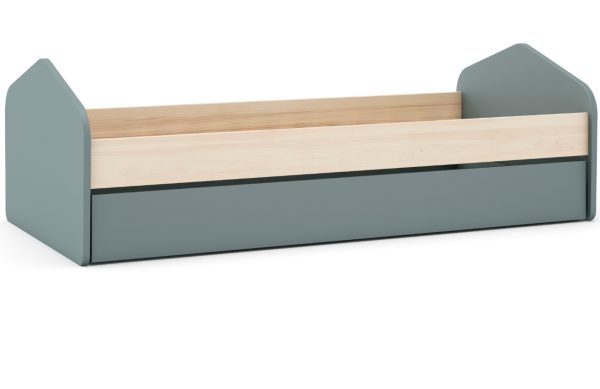 Zelená lakovaná dětská postel Marckeric Estefania 90 x 190 cm  - Výška65 cm- Šířka 205