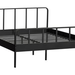 Hoorns Černá kovová dvoulůžková postel Sheldon 160 x 200 cm  - Výška90 cm- Šířka 208 cm