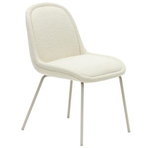Bílá čalouněná jídelní židle Kave Home Aimin  - Výška85 cm- Šířka 51 cm