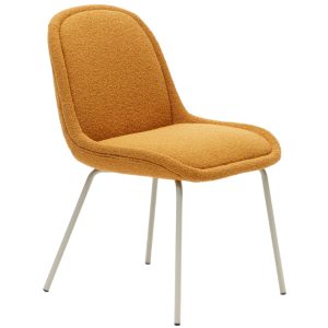 Hořčicově žlutá čalouněná jídelní židle Kave Home Aimin  - Výška85 cm- Šířka 51 cm
