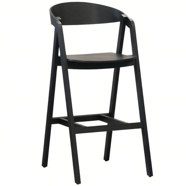 FormWood Černá dubová barová židle Henry 72 cm  - Výška109 cm- Šířka 49