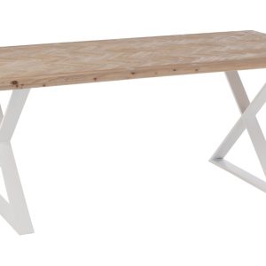 Dřevěný jídelní stůl J-line Zigtem 200 x 95 cm s bílou podnoží  - Výška79 cm- Šířka 200 cm