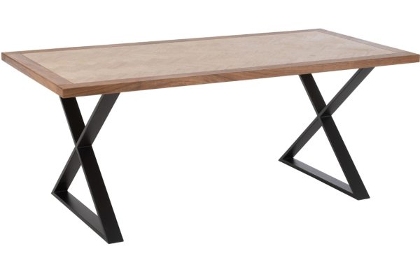 Dřevěný jídelní stůl J-line Zigtem 200 x 95 cm s černou podnoží  - Výška79 cm- Šířka 200 cm