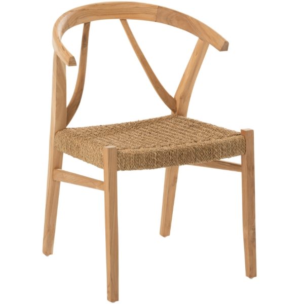 Teaková jídelní židle J-line Alis  - Výška79 cm- Šířka 53